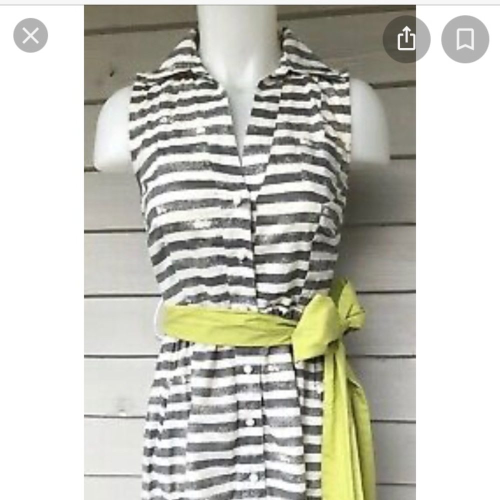 Anthropologie Porridge Belted Striped Shirt Dress Size 0